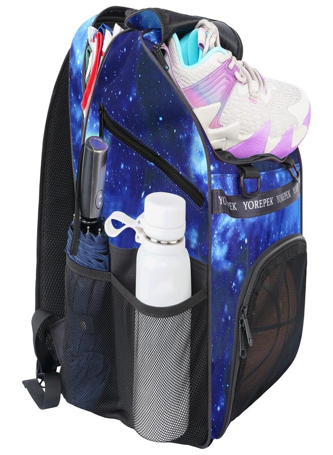 YOREPEK Basketball Bag, Large Basketball Backpack with Shoe Compartment and Ball Holder for daughter son, Water Resistant for Sport Training Equipment Fits Volleyball Gym Blue - Image 3